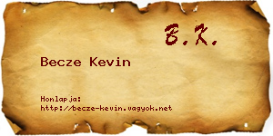 Becze Kevin névjegykártya